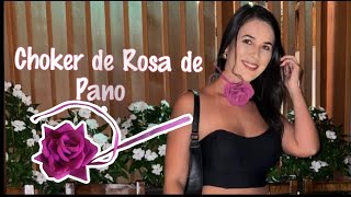 Choker rosa de tecido  #tendencias gargantilha