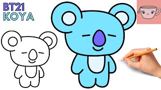 How To Draw BT21 - Koya | Cute Easy Step By Step Drawing Tutorial