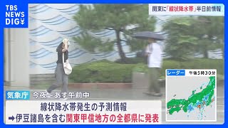 【台風10号】線状降水帯“半日前”予測情報　関東甲信地方9都県に発表　今夜からあす午前中にかけて土砂災害・水害に厳重警戒｜TBS NEWS DIG