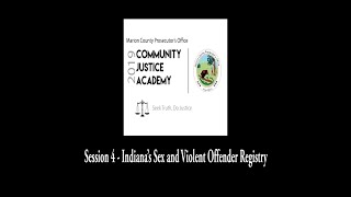 Marion County Prosecutor's Office CJA -Indiana’s Sex and Violent Offender Registry