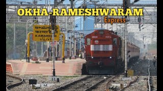 16734 Okha - Rameshwaram Express// Molua-Ali ALCO Twins// Departing Kamareddy