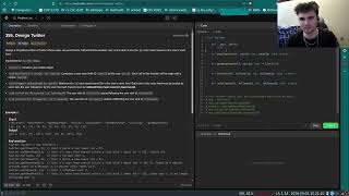 LeetCode 355 - Design Twitter Live Walkthrough - Python | Failed