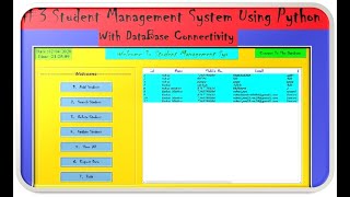 Student Management System Using Python with Database Connectivity #3 | Python mini projects #32