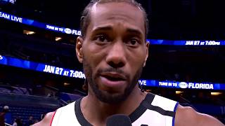 Kawhi Leonard Gives Emotional Interview In First Game After Kobe's Death