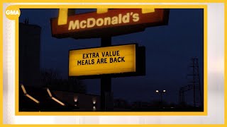 McDonald's announces return of extra value menus