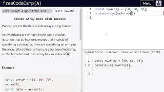 Access array data with indexes - Freecodecamp.org | Video 41 | Basic JavaScript