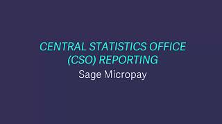 Sage Payroll (Micropay) - CSO reporting