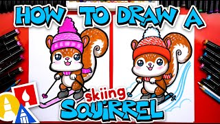How To Draw A Skiing Squirrel