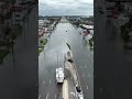 Drone video shows flooded streets and stranded vehicles in Tampa, Florida following Hurricane Milton