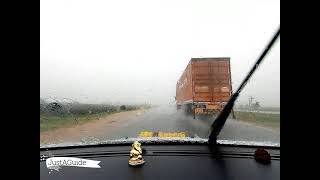 Driving in the Rain. Chitradurga to Hospet Highway Road.