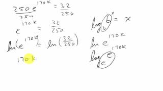Exponential Decay Half Life Example 1