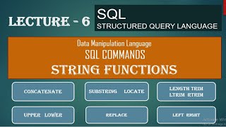 String functions in SQL CONCAT, TRIM, SUBSTRING, REPLACE, LENGTH, LEFT, RIGHT, LOCATE, INSTR #sql