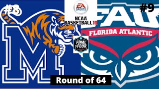 #8 Memphis vs #9 Florida Atlantic - NCAA Basketball 10 Simulation!