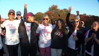 Stacey Sager walks for Making Strides Against Breast Cancer