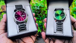 HMT Kohinoor Maroon \u0026 Green Sunray Quartz Watch Unboxing