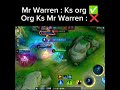 Mr Warren Ks org kills ✅ , org KS Mr Warren kills ❌ , aku report saja #shorts