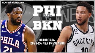 Philadelphia 76ers vs Brooklyn Nets  Game Highlights | Oct 16 | 2023-24 NBA Pres