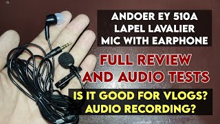 ANDOER MIC with Earphone LAPEL LAVALIER Ey-510A Review\u0026 Audio Test Shopee Lazada Product #SLPR