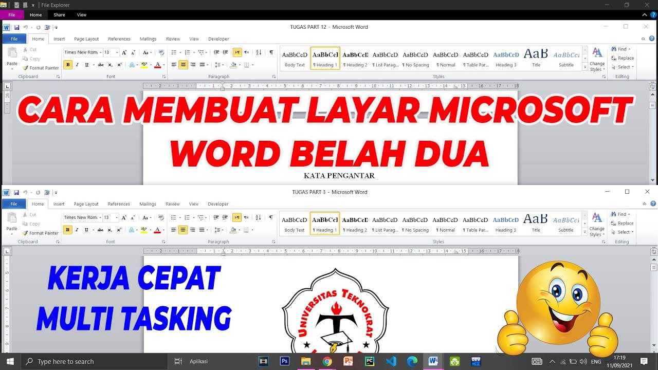 Cara Membuat Layar Microsoft Word Menjadi Belah Dua #Tips & Triks - YouTube