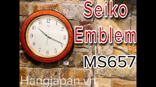 Đồng hồ treo tường Seiko Emblem  gỗ sơn mài Nhật nội địa MS657-0915342333SơnJapan HàngNhật