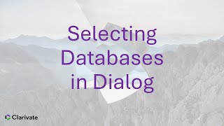 Selecting Databases in Dialog