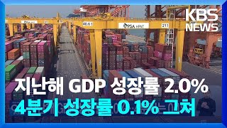 지난해 GDP 성장률 2.0%…4분기에는 0.1% 성장 / KBS  2025.01.23.