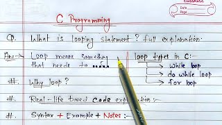 C Looping Statements | for loop, while loop, do while loop | Learn Coding