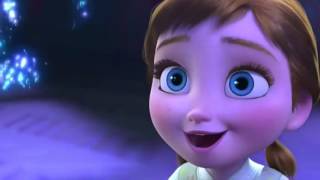 Frozen Pelicula Anna y Elsa playing snow step 1