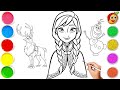 Anna Princess Drawing Easy From Frozen || How To Draw Anna Disney Princess