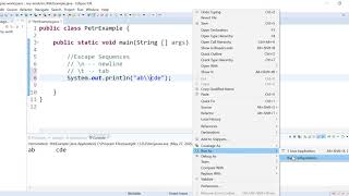 Escape Sequences in Java
