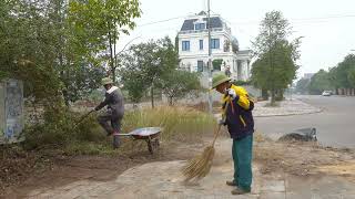 The neighbor's unexpected action when he found out we volunteered to clean the sidewalk