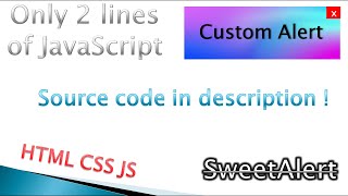 Custom Alert Box in HTML without SweetAlert | Only 2 lines of JS