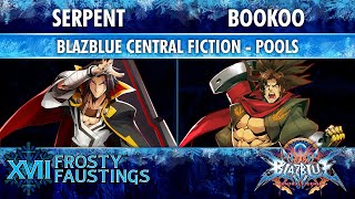 Frosty Faustings XVII ROUND 1 POOLS - Serpent (Kagura) vs Bookoo (Bang) - BlazBlue Central Fiction