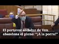 El portavoz de Vox en Andalucía abandona el pleno: 