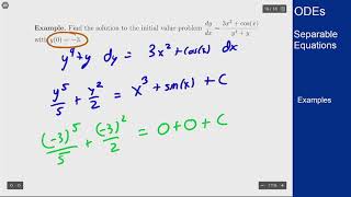Differential Equations - Separable Equations - Example 2