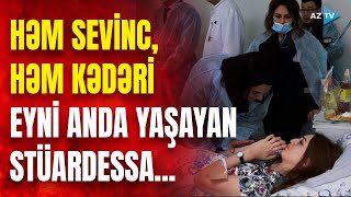 Sağ qalan təyyarə bələdçisi Aydan Rəhimlinin XƏSTƏXANADAN GÖRÜNTÜLƏRİ