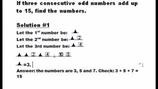 Consecutive Integer Problem 1: Hands-On Equations