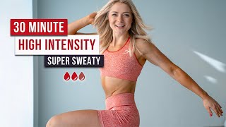 Day 19 - 30 MIN SUPER SWEATY HIIT WORKOUT - Full Body, No Equipment, *This is a tough one 🔥