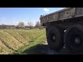 5 ton 6x6 military truck tackles ditch