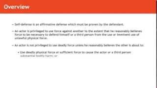Torts Lecture Self Defense Quimbee Com