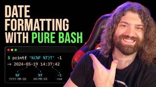 Date Formatting with pure bash (strftime) - Bash Scripting Course (pt46)