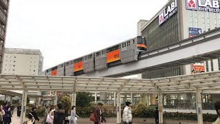 多摩モノレール立川北駅 1000系発車 下から撮影（とある聖地）　2019.12.30