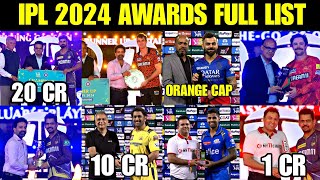 IPL 2024 Orange Cap, Purple Cap Full List of awards | IPL 2024 Awards Full List