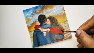 How to Paint Cute Couple / Valentine Special/ Easy Couple Painting