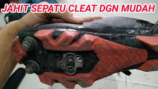 Cara jahit sepatu sepeda CLEAT yang keras dengan mudah hasil rapih