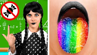 How To Sneak Candy In Class with Wednesday Addams | Funny Moments by Fun Teen