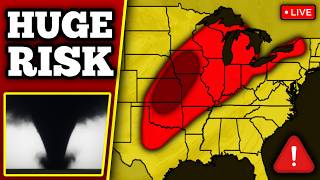 Breaking Large Tornado On The Ground Violent Tornadoes Possible With Live Storm Chasers