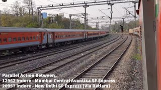 [4K] A Small Parallel Action | 20957 Indore - New Delhi SF Express (Via Ratlam) Departing Indore JN