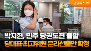 박지현, 민주 당권도전 불발…당대표·최고위원 분리선출안 확정 / 연합뉴스TV (YonhapnewsTV)