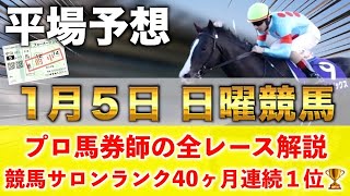 【1月5日日曜競馬予想】15週連続の新馬戦的中へ‼️プロが平場全レース予想を無料公開！【平場予想】